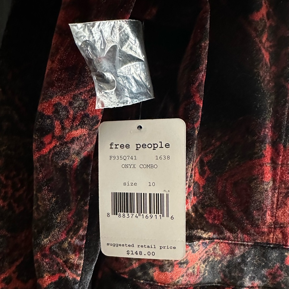 Free People Printed Burnout Velvet Backless Romper - Picture 5 of 15